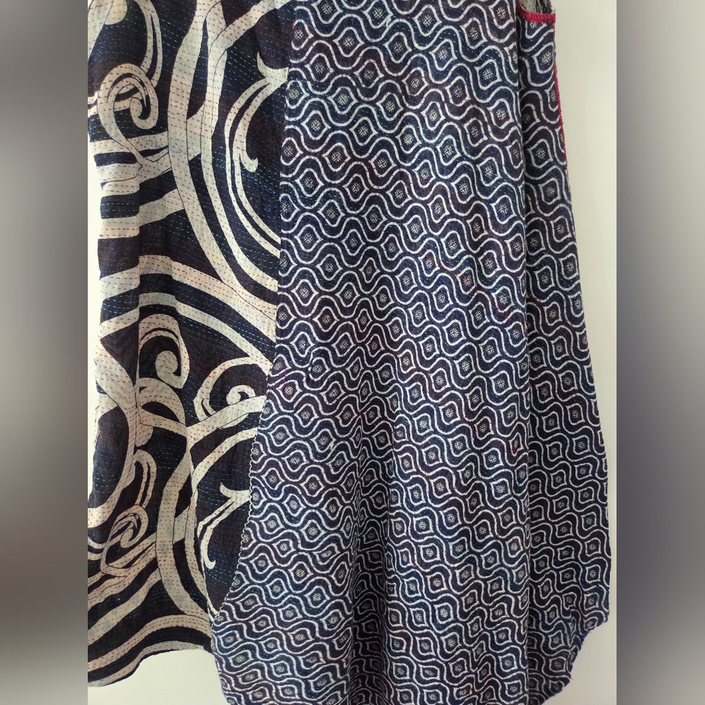 Mieko Mintz Reversible Abstract Patchwork Kantha … - image 7